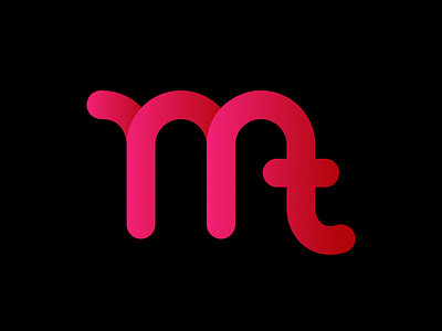 m + t icon - Unused brand branding client combo concept design gradient icon letter logo m pink red shadow t type typography unused vector