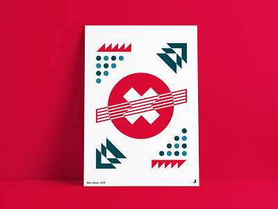 Geometric Poster affinity designer art blue design geometric illustration just for fun mockup negative space poster poster art red red and blue shapes vector