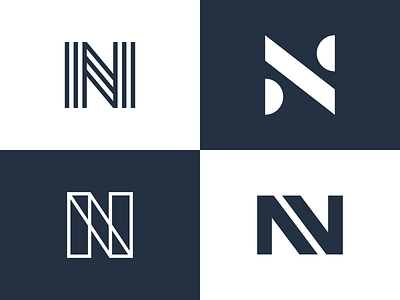 Letter N icons abstract blue concept exploration icon ideas letter n letters logo shape simple text type