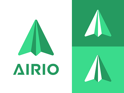 Paper airplane logo - Daily Logo Challenge (Day 26) 3d airio concept dailylogochallenge dlc flat glide gotham green icon logo logo a day logotype mint paper paper airplane uptoss wordmark