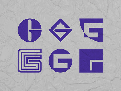Letter G icons abstract concept design g icon letter lettering lettermark logo logotype negative space purple simple symbol type