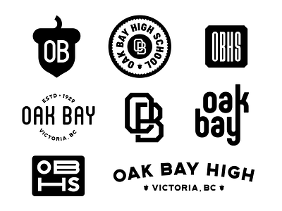 High School Concept Branding/Clothing Designs brand identity branding icon logotype oak bay school school logo type victoria