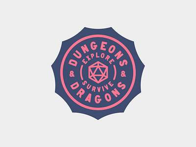 Dungeons & Dragons Badge badge branding dice dnd dungeons dragons icon kernclub logo type badge typography