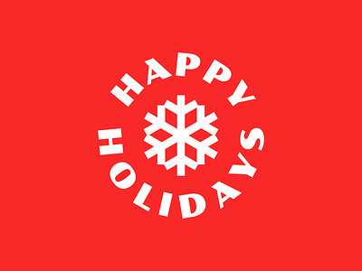 Happy Holidays! badge christmas christmas card font holidays icon red snowflake vacation winter