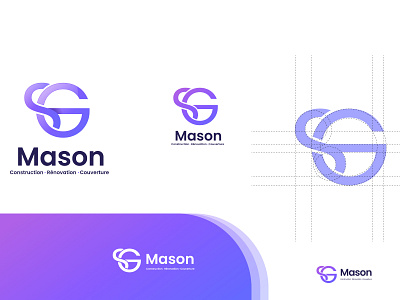 Logo design Mason awesome brand brand identity branding branding agency design logodesign logotype purple logo vector