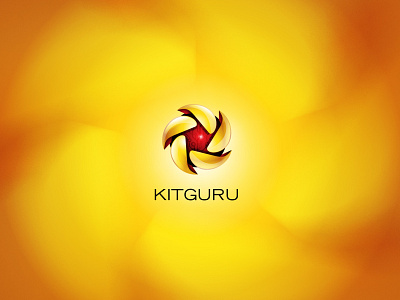 Logo design for KITGURU 3d logo logo design logo design branding red logo software company logo software logo yellow logo