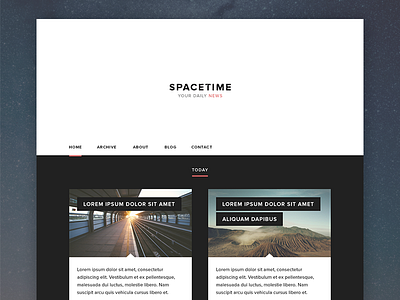 Spacetime design minimal news news website simple space spacetime webdesign