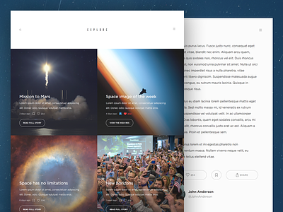 Explore Space Blog blog explore exploring news space ui website