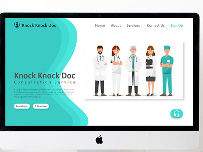Knock Knock Doc landing page clean consulting doctors landing page design landingpage simple telemedicine visual design web website