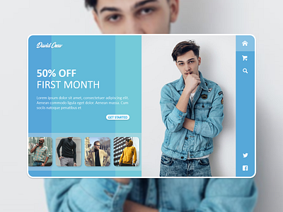 Men's clothing brand's landing page design