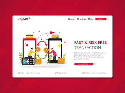 Online finance service's landing page design idea adobe xd app clean e wallet finance app financial services landing page design landingpage online payment payment app redesign simple web website white