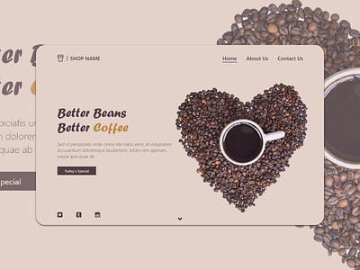 Coffee shop's landing page design adobe xd adobexd clean coffee coffee cup coffee shop coffeehouse coffeeshop landing page design landingpage simple web website