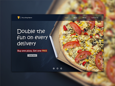 Pizza shop's landing page design adobe xd adobexd clean foodie landing page design landingpage pizza pizza shop simple web website