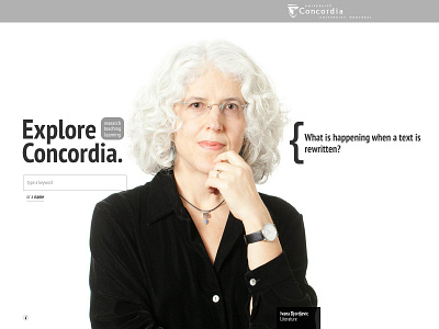 Explore Concordia clean concordia education montreal online professors research study ui university ux web design webdesign