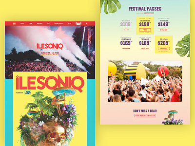 ÎleSoniq colorful design edm festival music music festival responsive ui ux web design webdesign