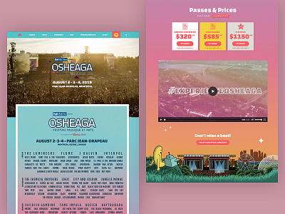 Osheaga colorful design festival gradients music music festival responsive ui ux web design webdesign