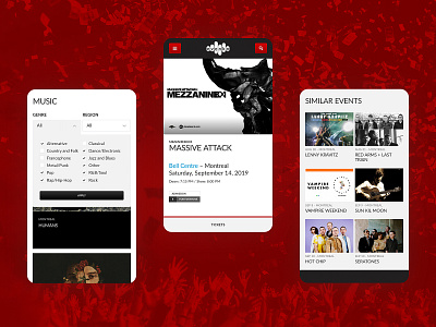 evenko concerts design mobile music music promoter responsive shows ui ux web design webdesign