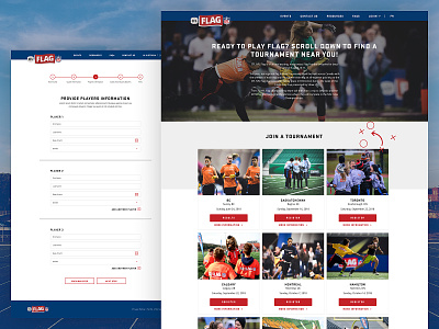 CFL NFL Flag Football design football responsive sports ui ux web design webdesign