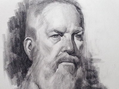 Beard art charcoal drawing fine art portrait realism