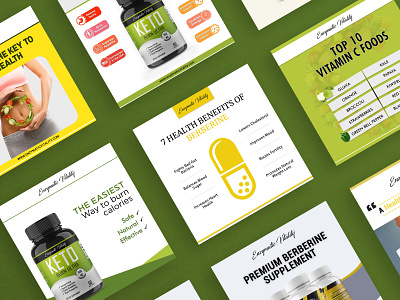 Social Media Designs for a Healthy Eating Company bannerdesign healthyeating healthyfood socialmediaads