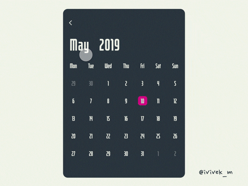 Calendar Animation 📅 adobexd aftereffects ai animation app calendar clean daily daily ui design github graphic interaction interface minimal motion product ui ui ux ux
