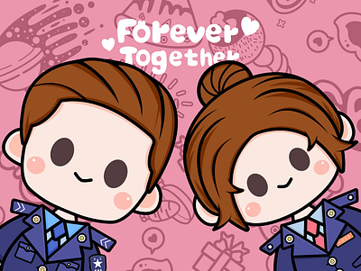 Forever Together chinese style illustration illustrator vector