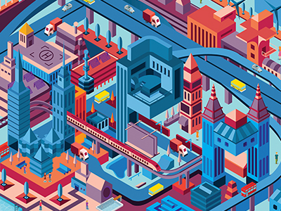 isometric urban complex by verdoves on Dribbble