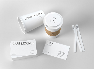 Premium White Coffee Packaging Mockup 3d arnold render branding clean coffee beans coffee cup coffee mug coffee package logo mockup modern white mockup