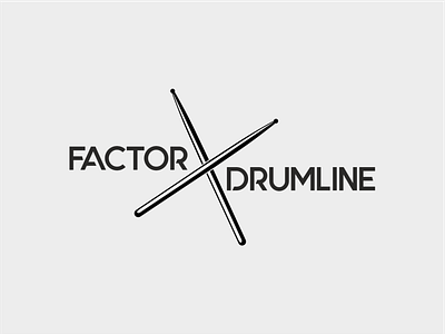 Factor X Drumline (band) band brand branding design drumsticks logo melody music vector