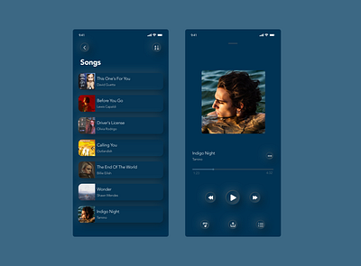 Music Player app app design application concept design ui ux