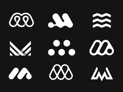 Logo Marks - M branding collection design icon identity letter line logo logotype m mark monogram