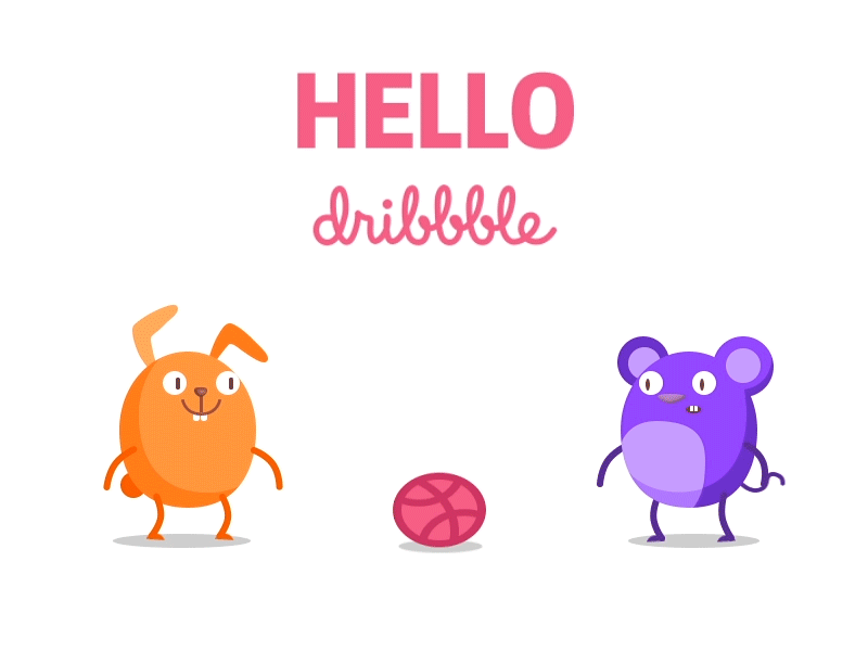 Hello Dribbble cartoon animals football hello dribbble