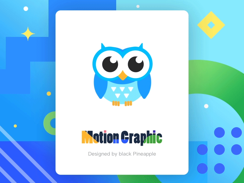 blue Owl animal gif motion graphic owl