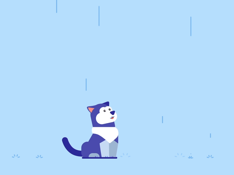 Raining Day boy dog gif motion graphic rain