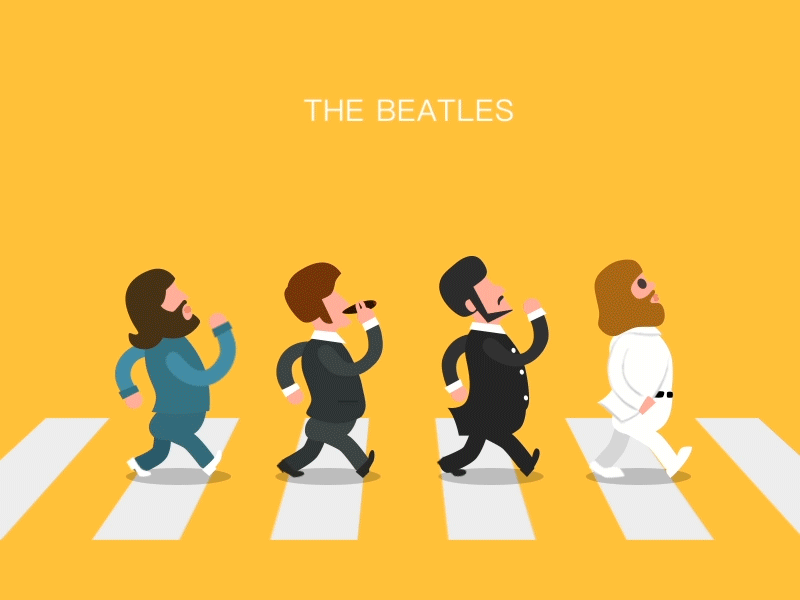 The Beatles gif motion graphic the beatles walking man