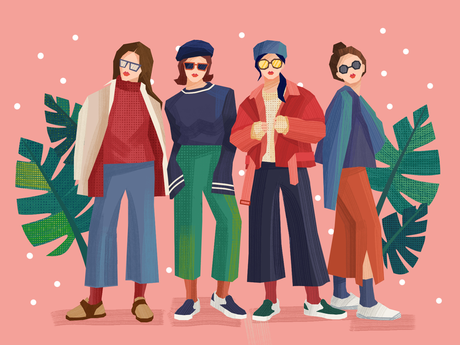 Girls in winter clothes by ZJR for AGT on Dribbble