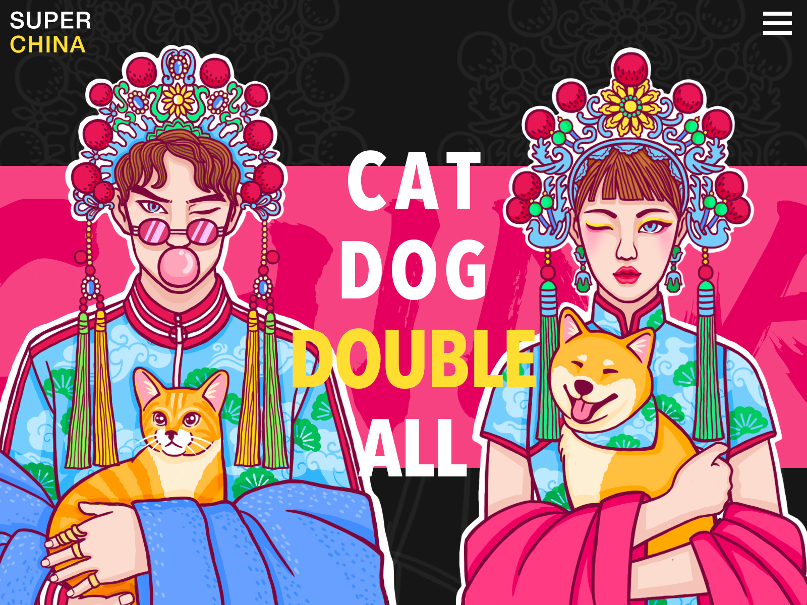 Cat & dog double all by ZJR for RED on Dribbble