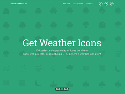 Portfolio on the way design green icons portfolio ui ux weather icons web design