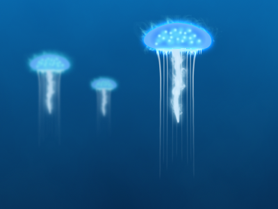 Jellyfish blue fish illustration jellyfish light sea underwater water