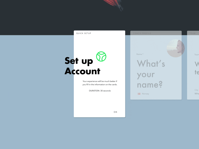 Set Up account onboarding setup web