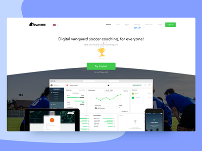 Coacher 2015 app coacher football green mobile web