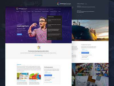 American Coatings Association advocacy alternates association design desktop homepage homepage design responsive ui ui design versions web web design