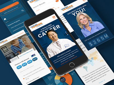 Conquer Cancer Foundation Mobile cancer donation foundation medical mobile nonprofit web design