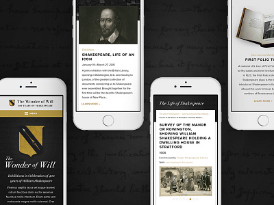 Shakespeare Documented Mobile educational folger informational institution mobile shakespeare web design