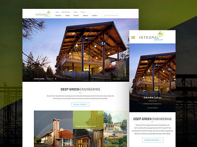 Integral Group architecture engineering geometric home page mobile screens responsive ui design web design