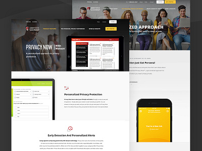 Identity Guard - Features Page app design features product security service web