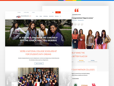 The Dream.US about airy education immigration light nonprofit scholarship spanish student web design