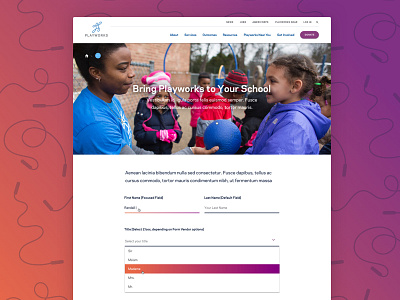Bring Playworks To Your School children education flexible layouts nonprofit play recess resources ui design web design