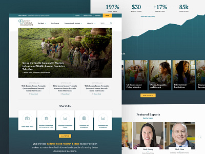 Center for Global Development Home academic advocacy data graph institution policy responsive design thinktank ui design web design