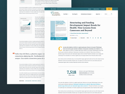 Center for Global Development Publication academic advocacy flexible layouts inline elements institution policy publication responsive design thinktank ui design web design